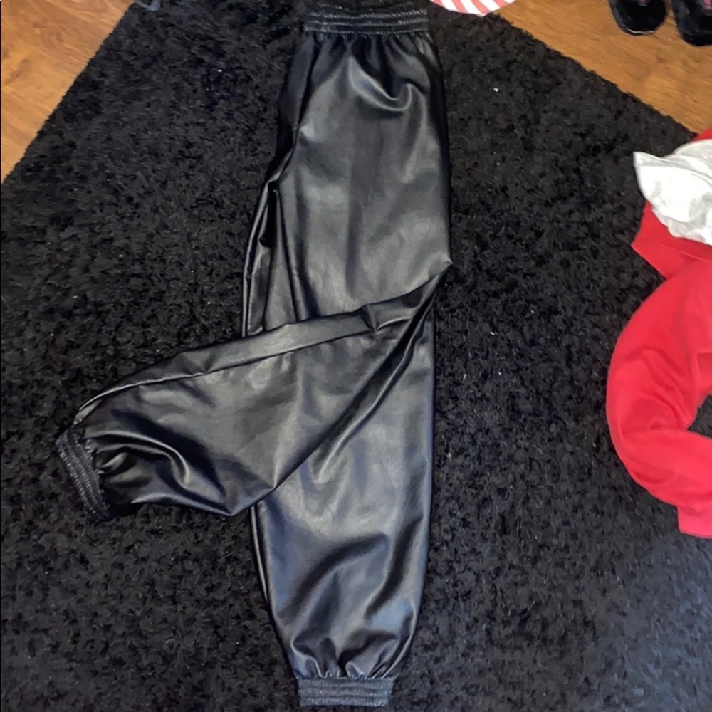 Missguided Faux Leather Joggers